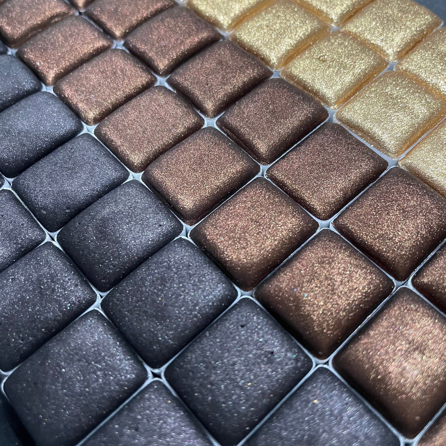 Brown Christmas Chrome watercolor paint half pan