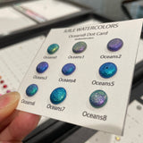Oceans 8 Dot Card Tester Sampler Watercolor Shimmer Glittery Paints