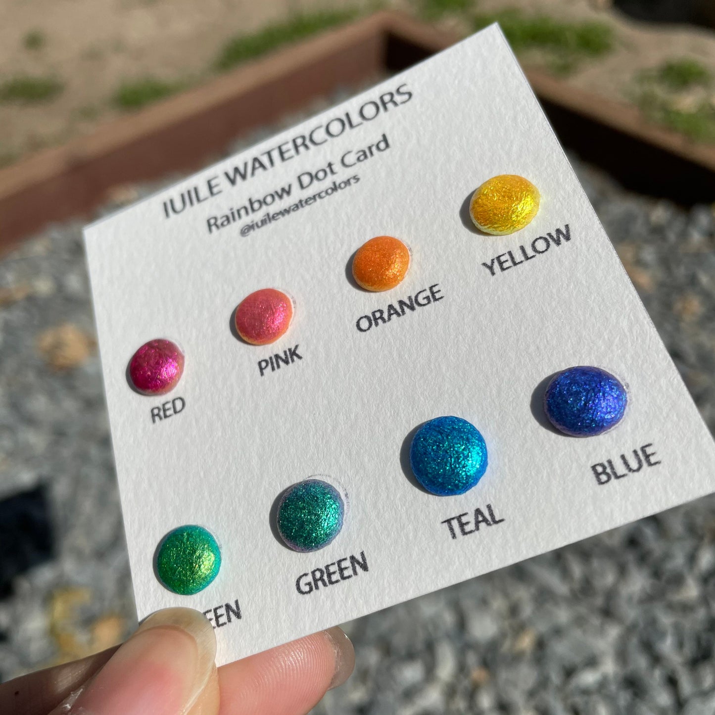 Rainbow CS Dot Card Tester Sampler Watercolor Shimmer Glittery Paints