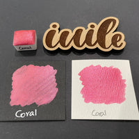 Coral pink watercolor paints Half pans
