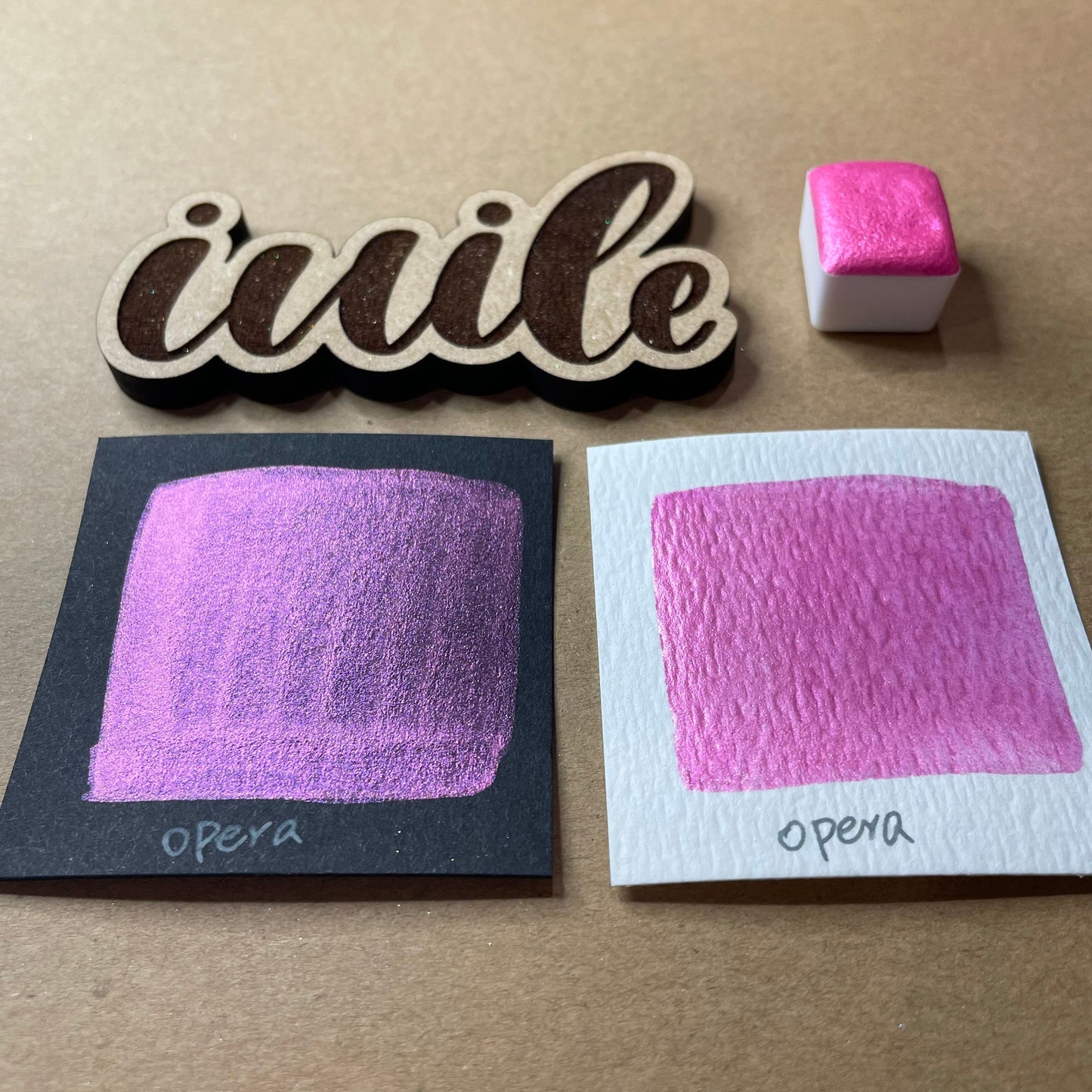 Opera pink Handmade watercolor paints Half pan