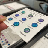 Oceans 8 Dot Card Tester Sampler Watercolor Shimmer Glittery Paints