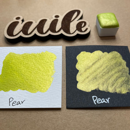 Pear green Handmade shimmer watercolor paints