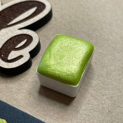 Pear green Handmade shimmer watercolor paints