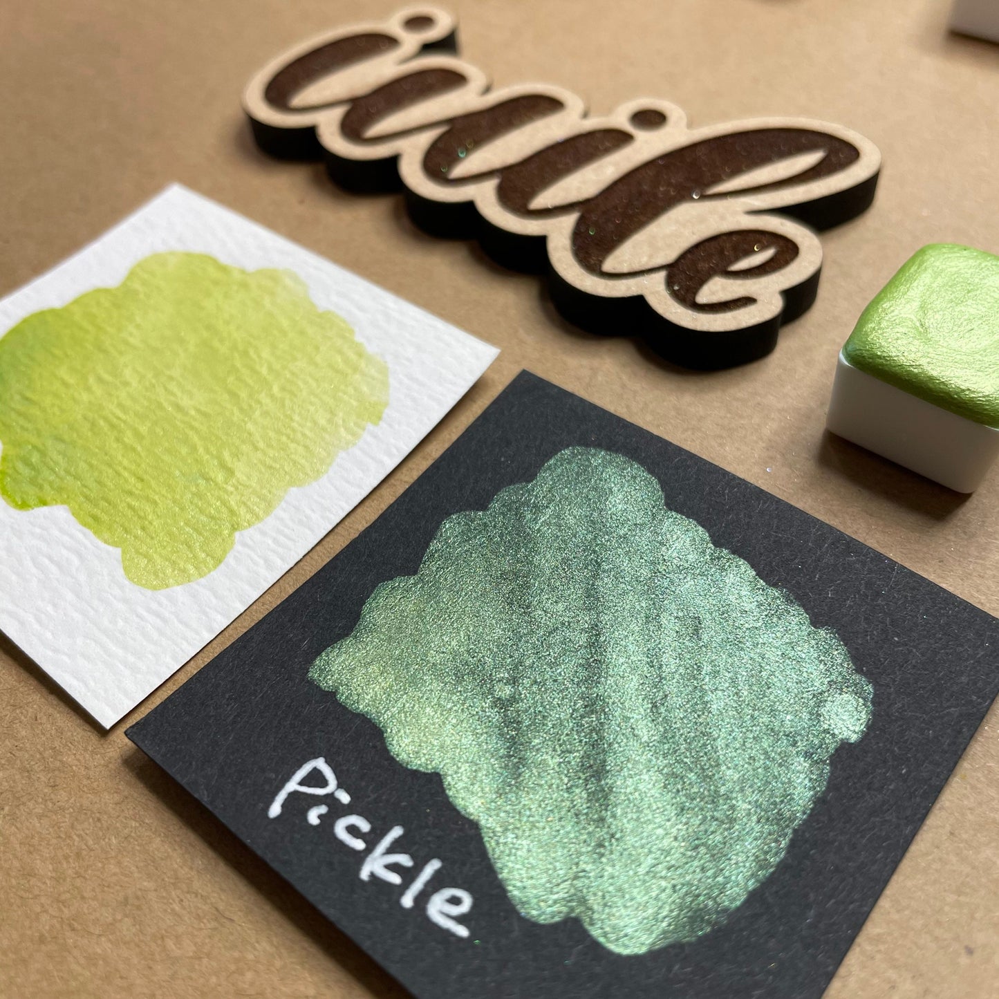 Pickle green Handmade shimmer watercolor paints