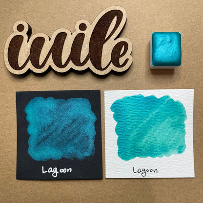 Lagoon teal Handmade shimmer watercolor paints