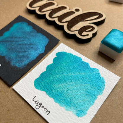 Lagoon teal Handmade shimmer watercolor paints