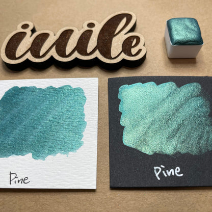 Pine green Handmade shimmer watercolor paints