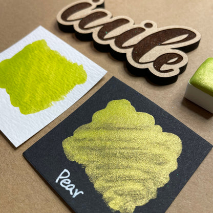 Pear green Handmade shimmer watercolor paints