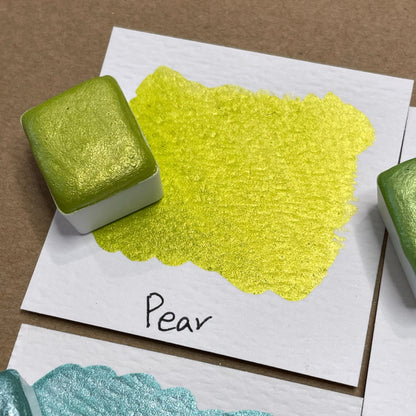 Pear green Handmade shimmer watercolor paints