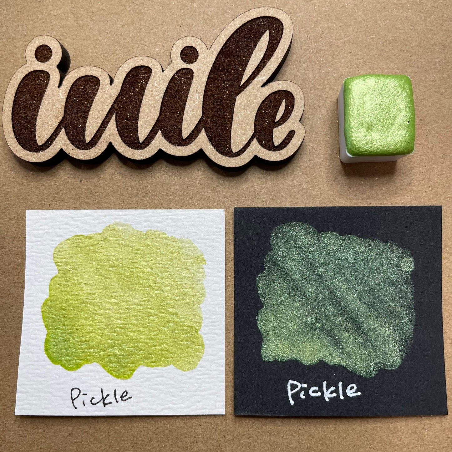 Pickle green Handmade shimmer watercolor paints