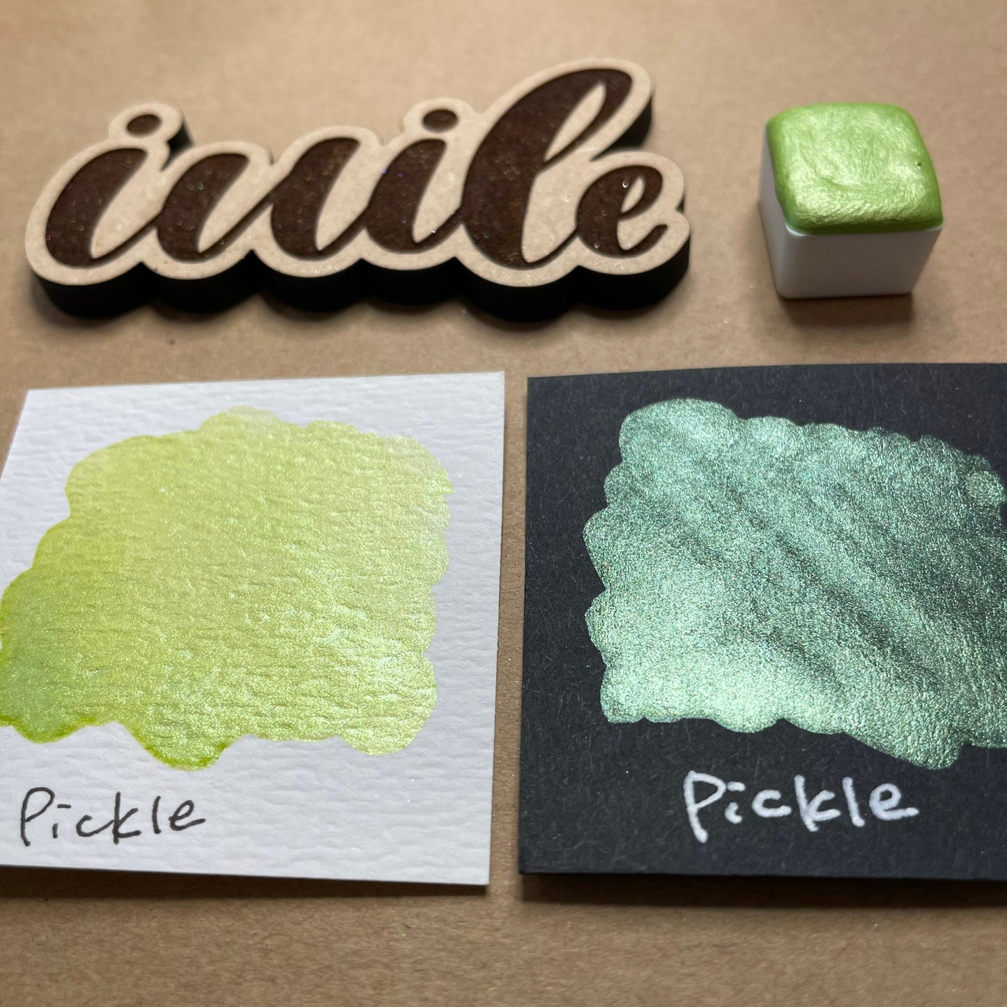 Pickle green Handmade shimmer watercolor paints