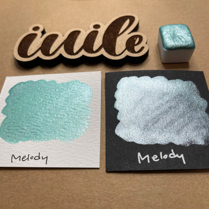 Melody teal Handmade shimmer watercolor paints