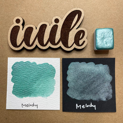 Melody teal Handmade shimmer watercolor paints