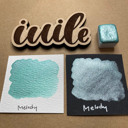 Melody teal Handmade shimmer watercolor paints