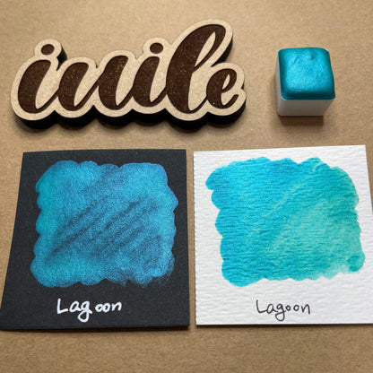 Lagoon teal Handmade shimmer watercolor paints