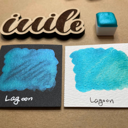 Lagoon teal Handmade shimmer watercolor paints