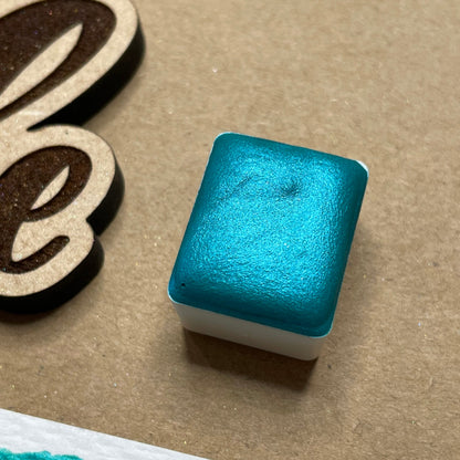 Lagoon teal Handmade shimmer watercolor paints