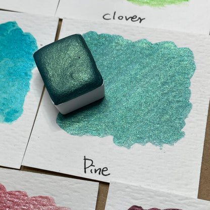Pine green Handmade shimmer watercolor paints