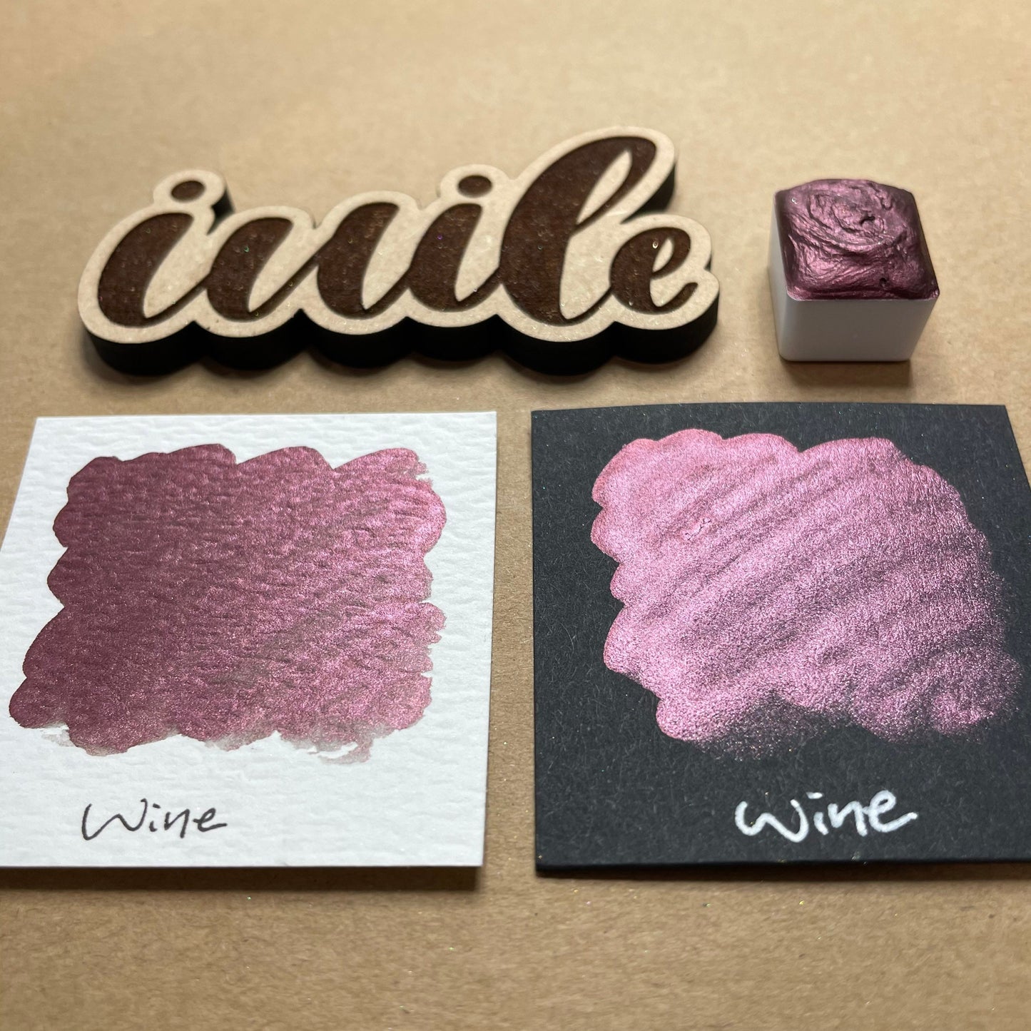 Wine red Handmade shimmer watercolor paints