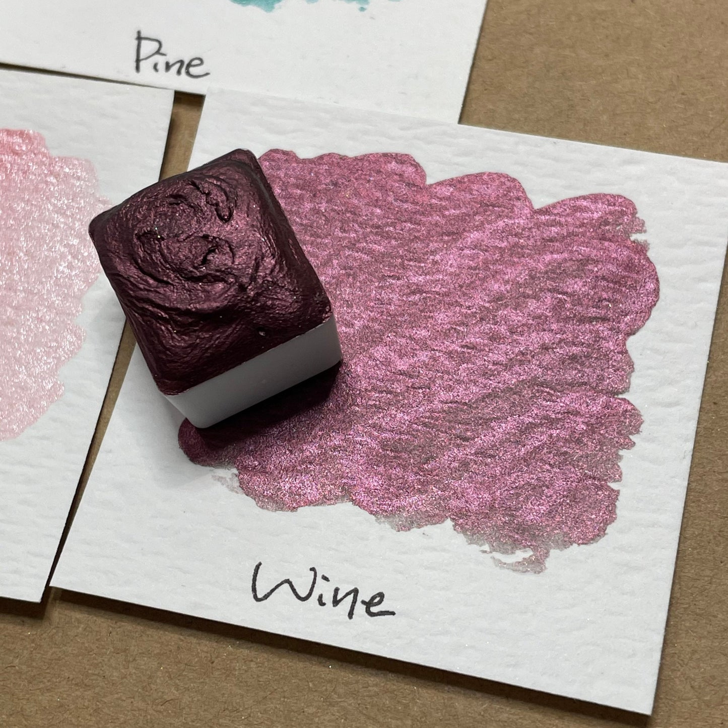 Wine red Handmade shimmer watercolor paints