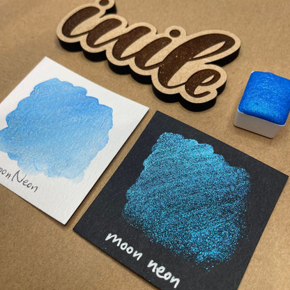 Button Neon night set handmade shimmer glittery color shift watercolor paints