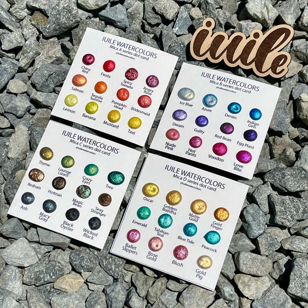Mica H12 A set Handmade Shimmer Watercolor Paint half pans – IUILE