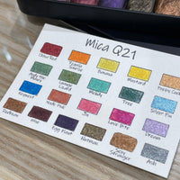 Mica Q21-1 set handmade shimmer watercolor paint quarter pan