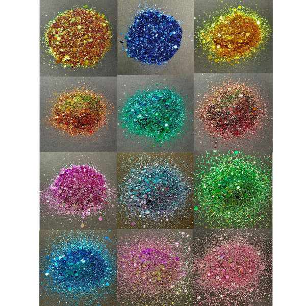 BAG set of 12 Color shift Glitters DIY Resin Epoxy Art Craft