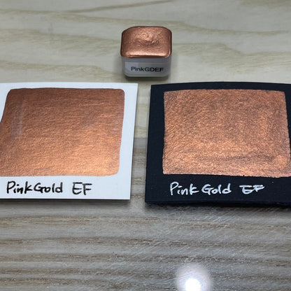Pink Gold Extra fine watercolor paints half pan