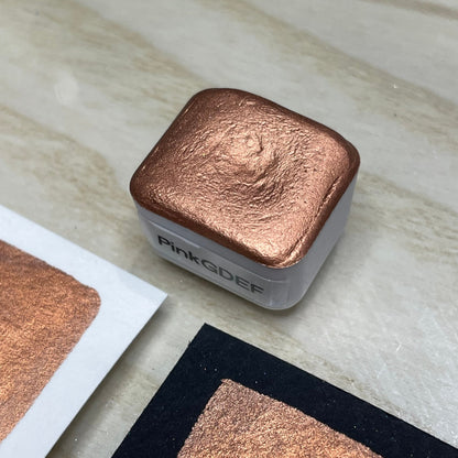 Pink Gold Extra fine watercolor paints half pan