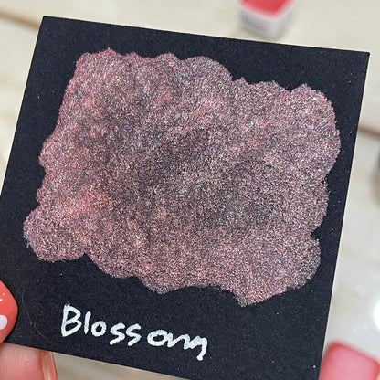 Blossom orange handmade watercolor paint half pan