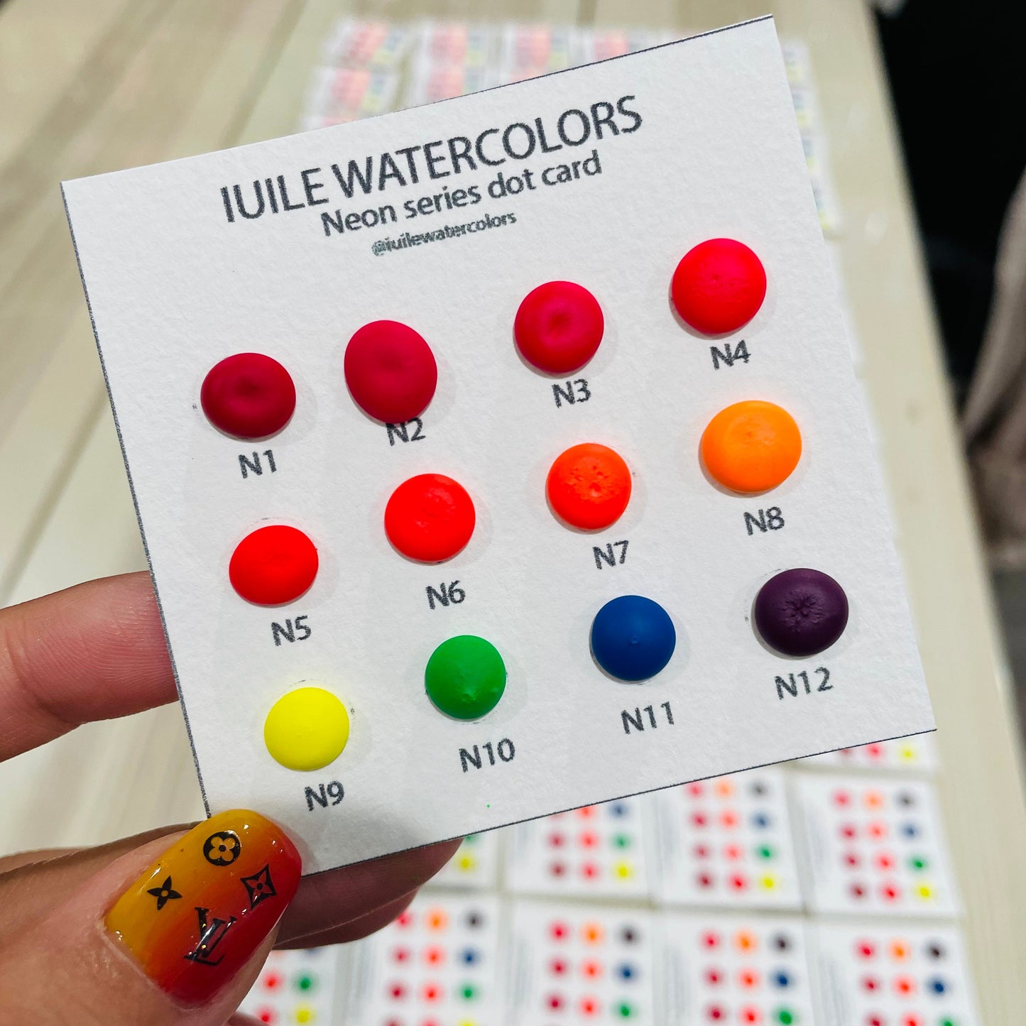 Neon Dot Card Tester Sampler Watercolor Paints