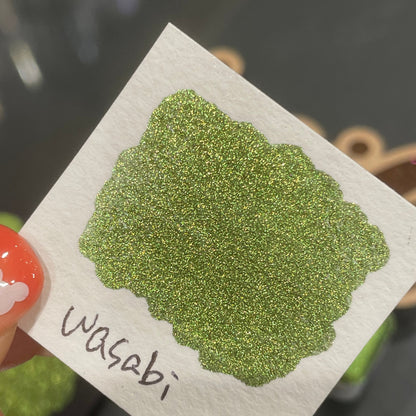 Wasabi Christmas Chrome watercolor paint half pan