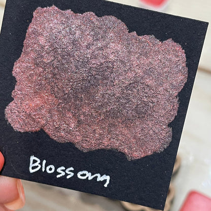 Blossom orange handmade watercolor paint half pan