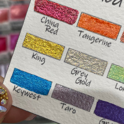 last chance! Mica H12 A set Handmade Shimmer Watercolor Paint half pans