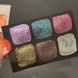 Button Jewel set handmade shimmer color shift watercolor paints