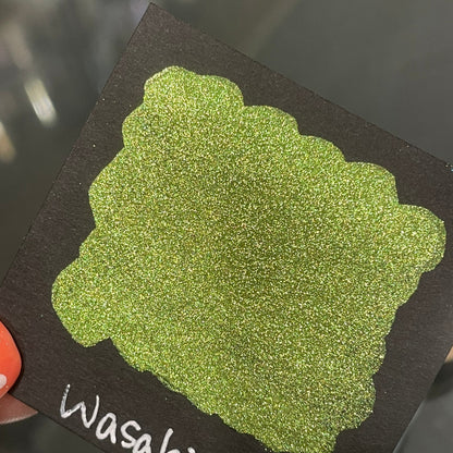 Wasabi Christmas Chrome watercolor paint half pan