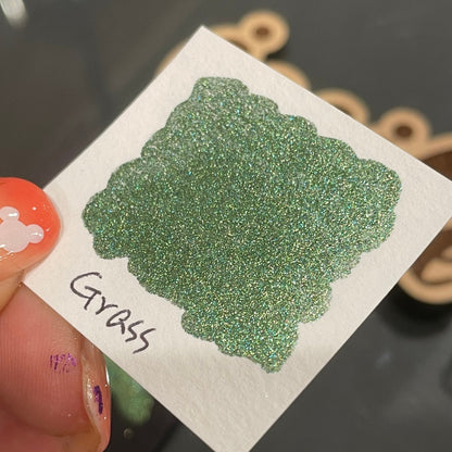 Grass Christmas Chrome watercolor paint half pan