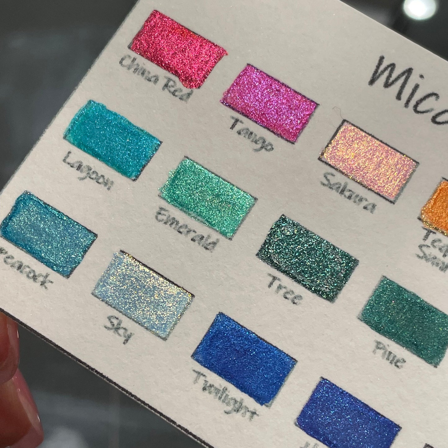 Mica Q21-2 quarter set handmade watercolor paints shimmer palette