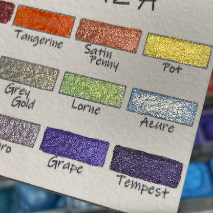 last chance! Mica H12 A set Handmade Shimmer Watercolor Paint half pans