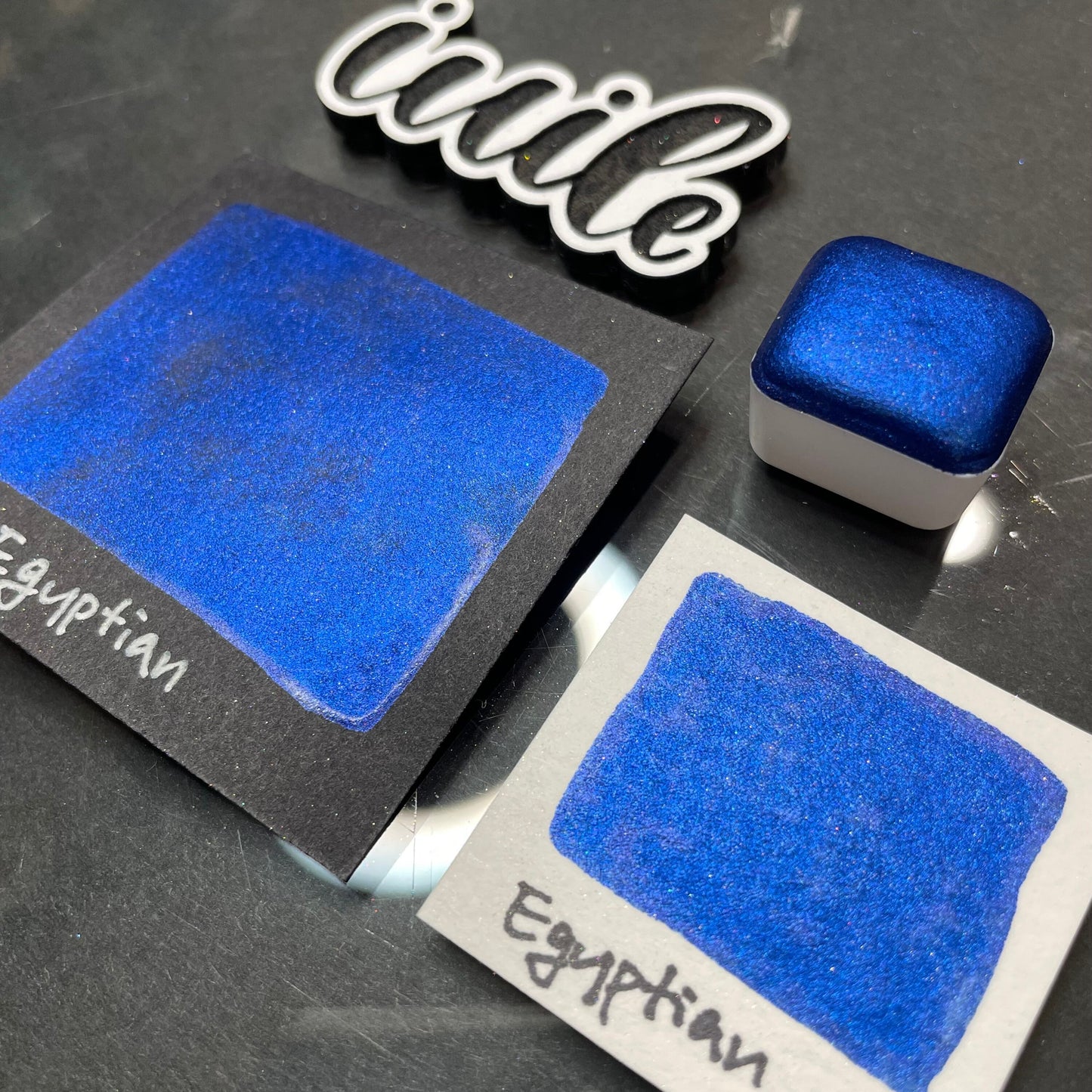 Egyptian Blue half Handmade shimmer watercolor paints