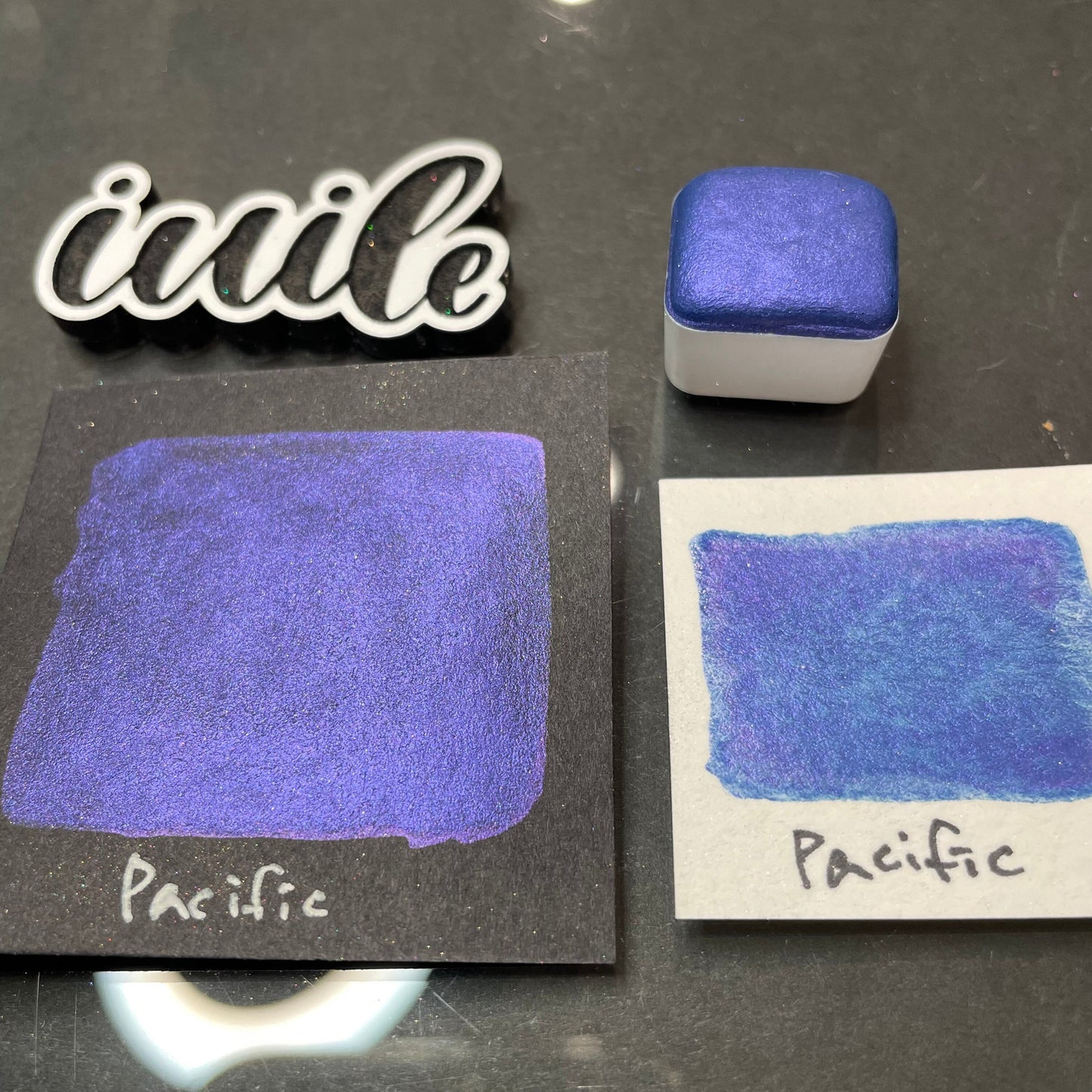 Pacific Blue Half Handmade shimmer watercolor paints