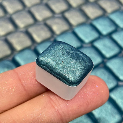Atlantic Blue half Handmade shimmer watercolor paints