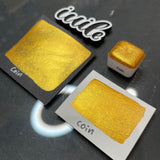 Coin Gold half Handmade shimmer watercolor paints