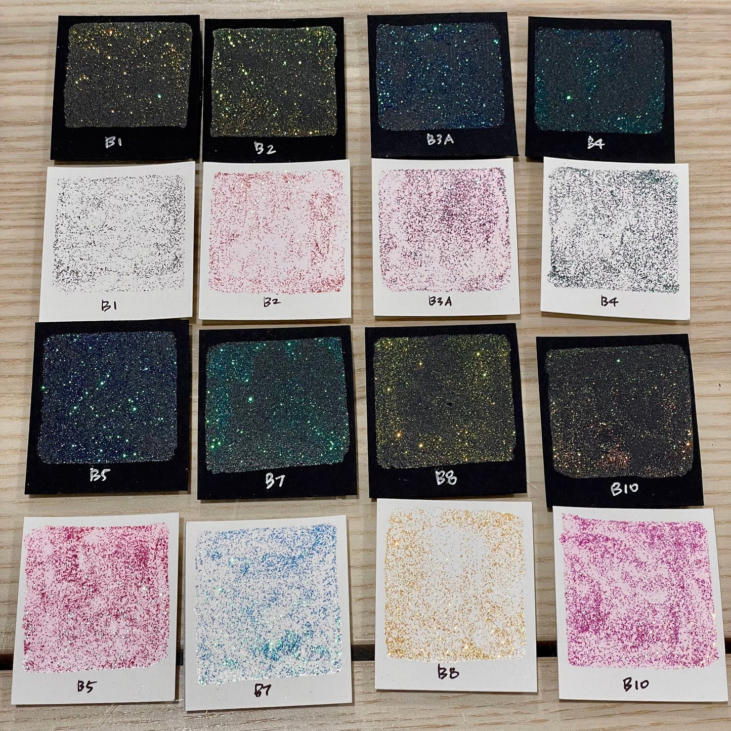 Button B glitter set chunky glitter handmade watercolor paint