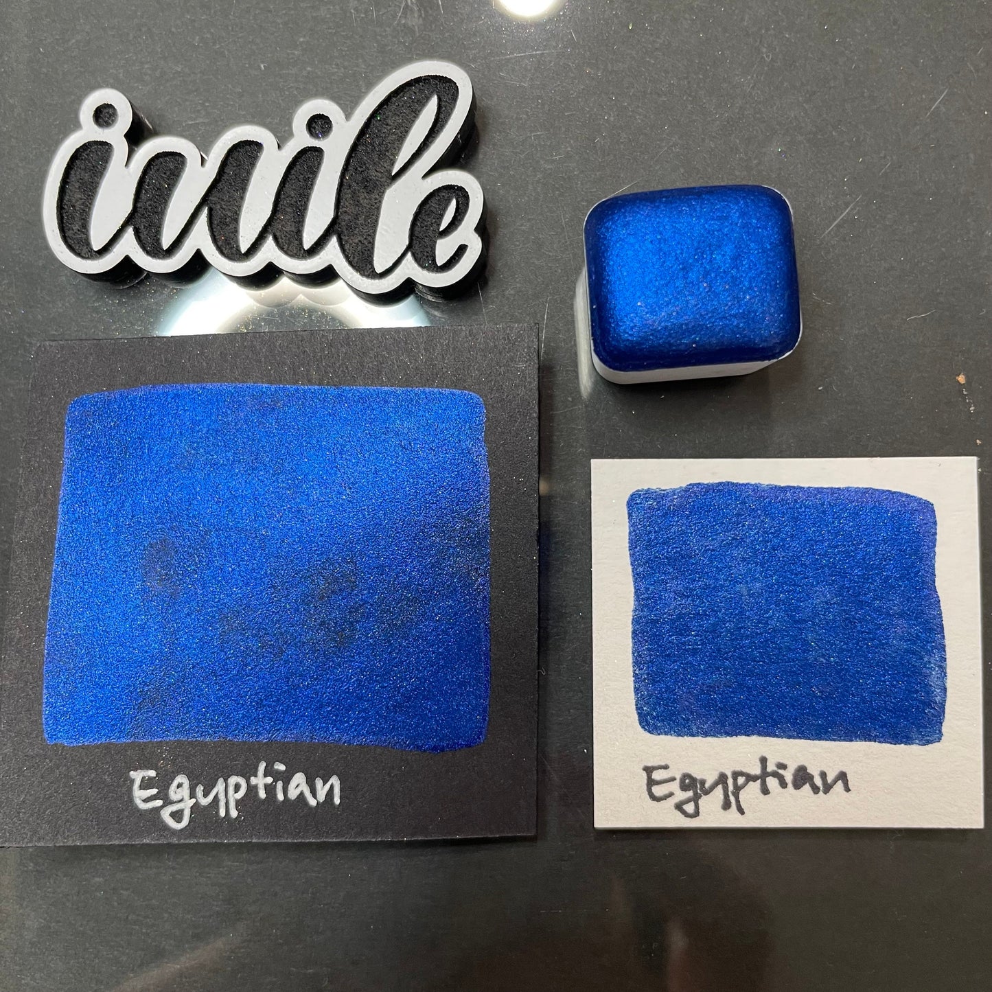 Egyptian Blue half Handmade shimmer watercolor paints