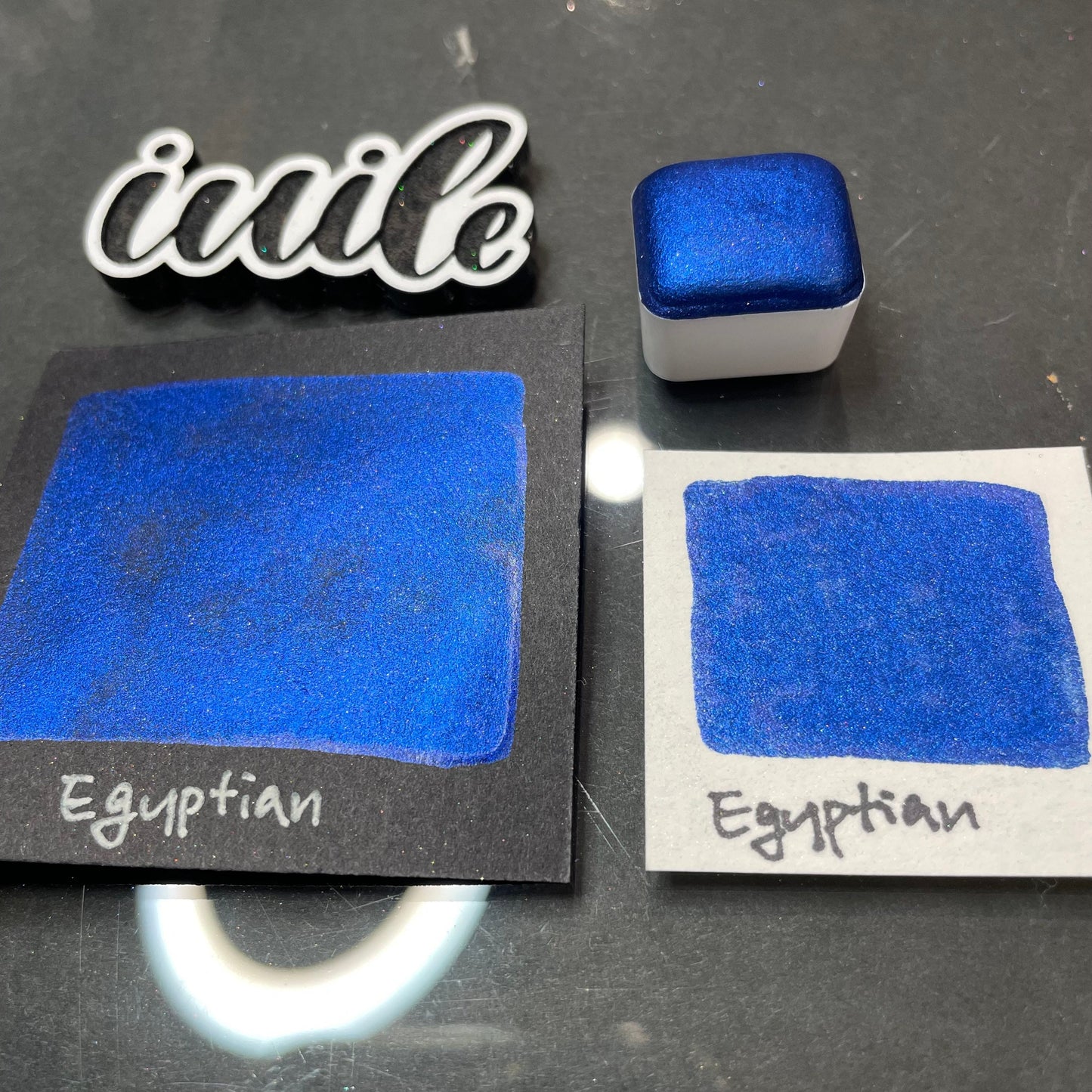 Egyptian Blue half Handmade shimmer watercolor paints