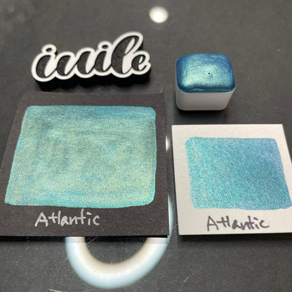 Atlantic Blue half Handmade shimmer watercolor paints