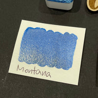 Montana blue Half pan Bling Bling Handmade shimmer watercolor paints